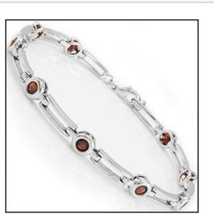 Sterling Silver Garnet Bracelet